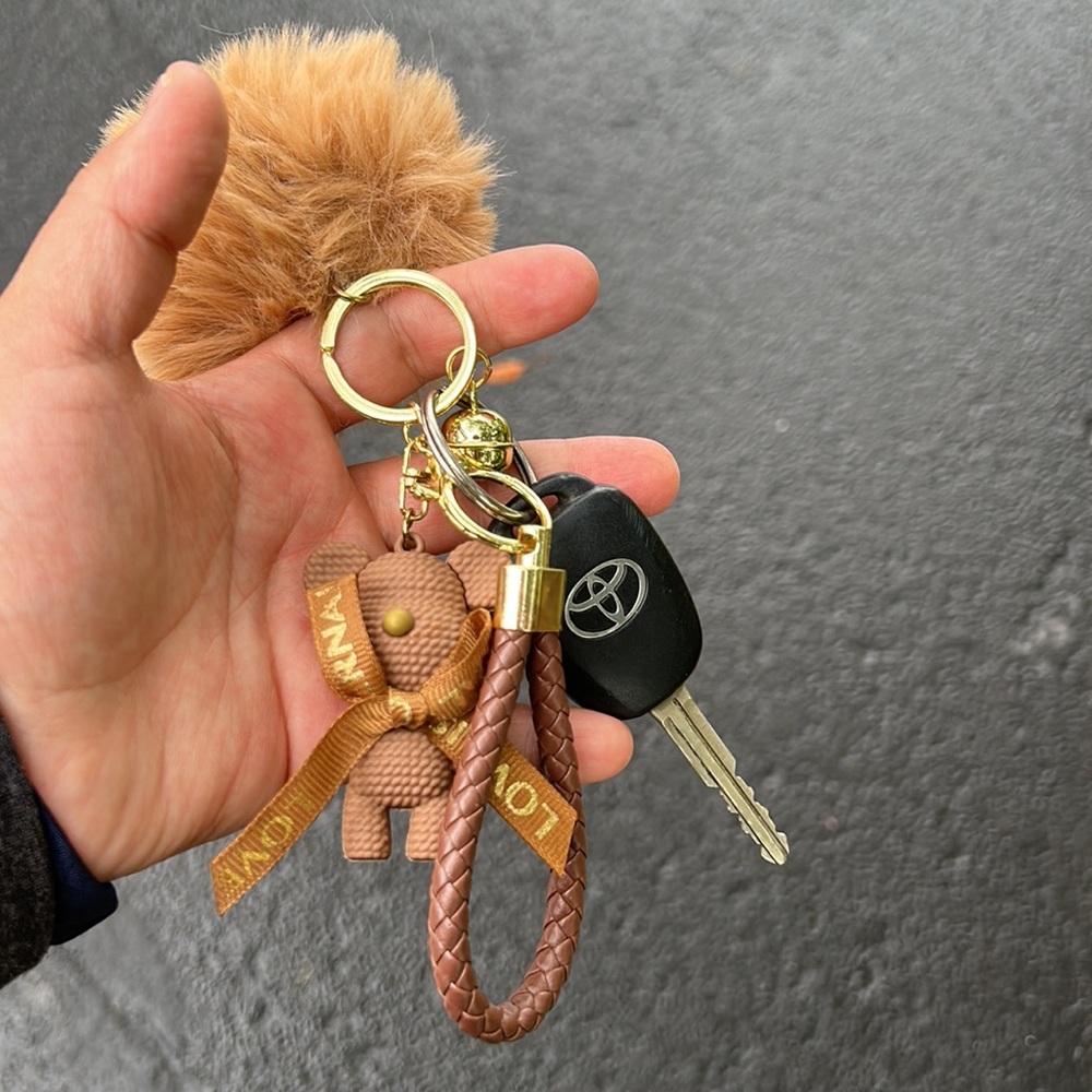 New Bonnie Boom Exquisite Pom pom Keychains with Teddy Bear Acesssories